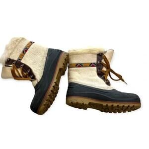 Vintage Oscar Sport Tibetan Horsehair Muk Luk‎ Duck Boots Size 39/40